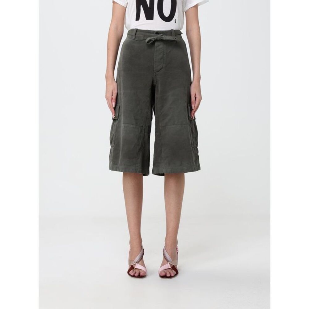 Fendi Women High-Waisted Cotton Cargo Shorts Fendi With Tie-Waist Belt